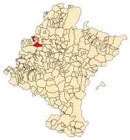 Localização do município de Ergoiena em Navarra