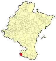 Localização do município de Fitero em Navarra