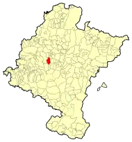 Localização do município de Guirguillano em Navarra