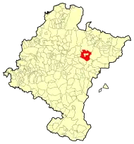 Localização do município de Lónguida em Navarra