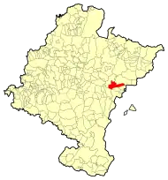 Localização do município de Liédena em Navarra