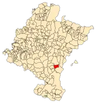 Localização do município de Murillo el Fruto em Navarra