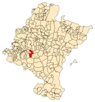 Localização do município de Oteiza em Navarra