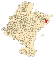 Localização do município de Roncal em Navarra