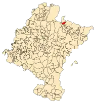 Localização do município de Roncesvales em Navarra