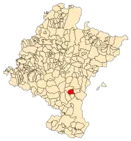 Localização do município de Santacara em Navarra