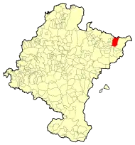 Localização do município de Uztárroz em Navarra