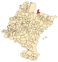 Localização do município de Valcarlos em Navarra