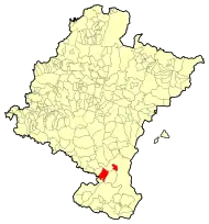 Localização do município de Valtierra em Navarra