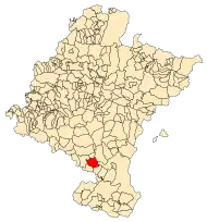 Localização do município de Villafranca em Navarra