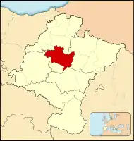 Localização da Cuenca de Pamplona em Navarra