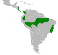 Distribuição do jacu-estalo-de-bico-verde