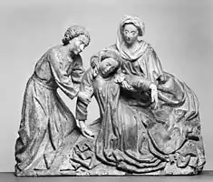 Escultura flamenga de c. 1475, atualmente no Museu de Arte Walters, em Baltimore.