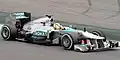 Nico Rosberg pilotando uma Mercedes F1 W04 durante os testes da pré-temporada na Catalunha.