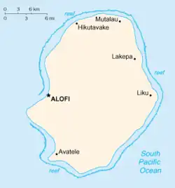 Localização de Alofi em Niue