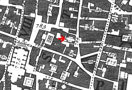 Santa Maria no Mapa de Nolli (1748), no nº 784.