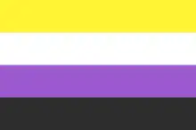 contém cores roxa, branca, amarela e preta