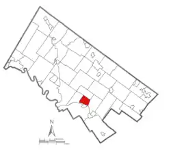 Localização no condado de Montgomery