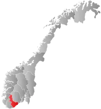 Localização de Aust-Agder na Noruega