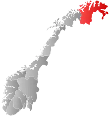 Localização de Finnmark na Noruega