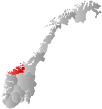Localização de Møre og Romsdal na Noruega