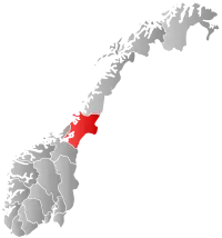 Localização de Trøndelag Setentrional na Noruega
