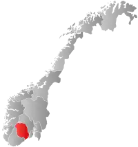 Localização de Telemark na Noruega