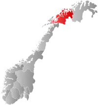 Localização de Troms na Noruega