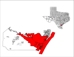 Localização no condado de Nueces