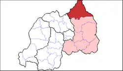 Localização de Nyagatare na Província do Leste em Ruanda