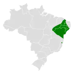Distribuição do bacurauzinho-da-caatinga