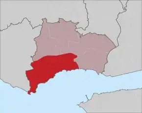 Localização no município de Oeiras