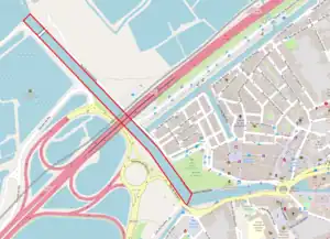 Localização do Canal das Pirâmides (a vermelho).