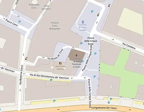 Localização da igreja.