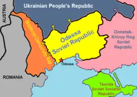 Localização de República Soviética de Odessa
