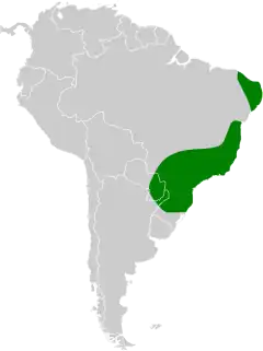 Distribuição do uru-capoeira na América do Sul