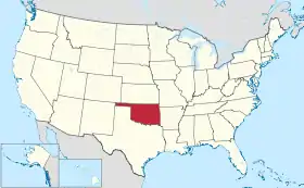 Localização de Oklahoma nos Estados Unidos