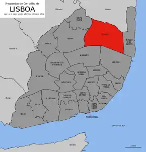 Localização no município de Lisboa
