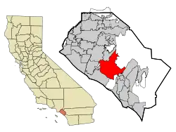 Localização no condado de Orange