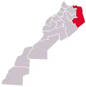 Localização de Oriental em Marrocos