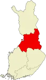 Oulu no mapa da Finlândia