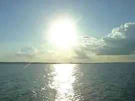 Por do Sol no rio Tietê