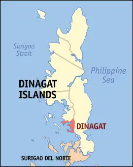 Dinagat na Ilhas de Dinagat  Coordenadas : 9°57'22.00"N, 125°35'35.99"E