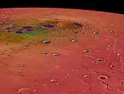 Mapa de cores falsas mostrando as temperaturas máximas da região polar norte