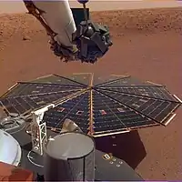 Um dos dois painéis solares da sonda.