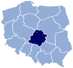 Localização de Łęczyca na Polónia