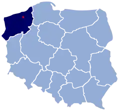 Localização de Białogard na Polónia