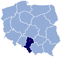 Localização de Częstochowa na Polónia