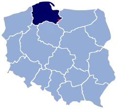 Localização de Prabuty na Polónia