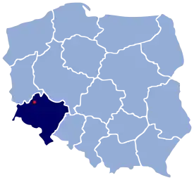 Localização de Przemków na Polónia